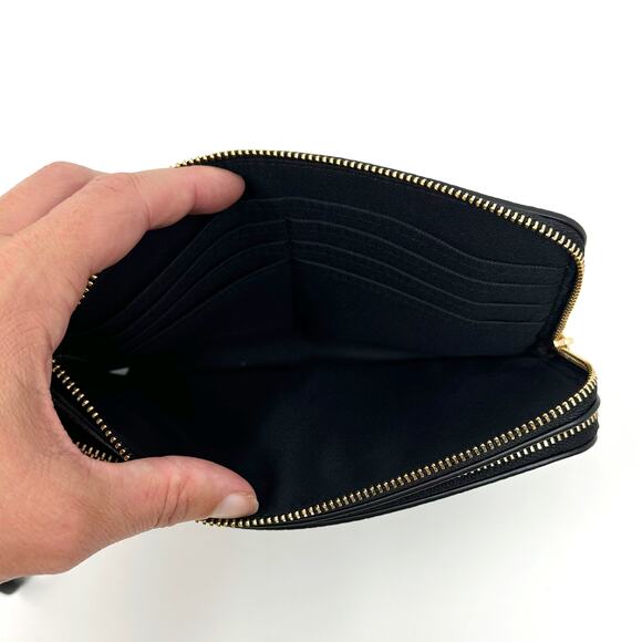 Coach Double Zip Wallet in Black Leather C5610 - Picture 5 of 7